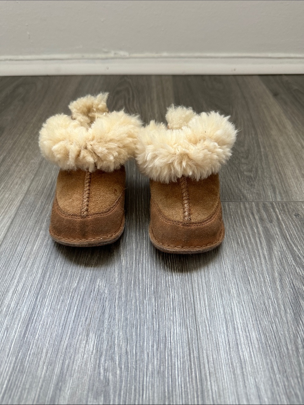 UGG Baby Walker Boots in Chestnut with Cream Fur Cuff